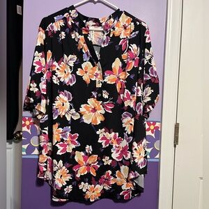 Vibrant Floral Women's Blouse